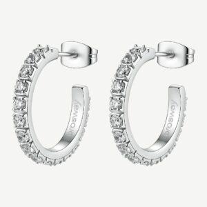 Orecchini a cerchietto in acciaio 316L con cubic zirconia.