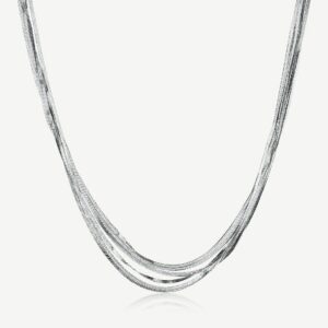 Collana girocollo in acciaio 316L con catene a snake.
