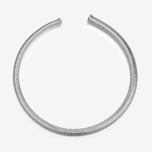 Collana choker in acciaio 304, con catena tubogas.